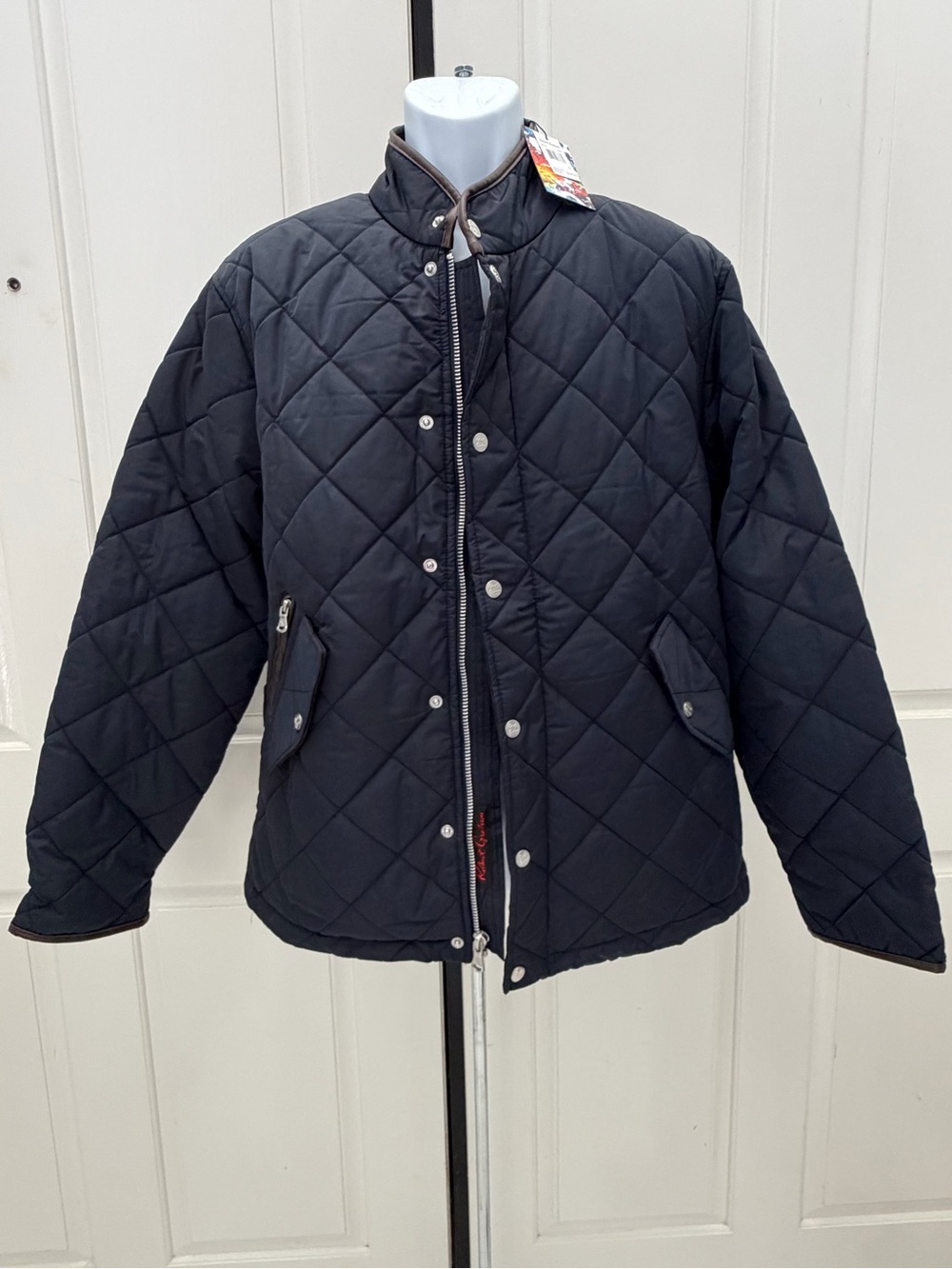 Robert Graham Navy Quilted Jacket Sz L